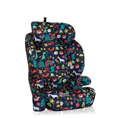 Cosatto Ninja 2 iSize Car Seat - from 100-150cm, Approx 4 Years - 12 Years, R129 High Back Booster, 10 Position Headrest, Easy Install Seatbelt or ISOFIX Fitting, Forward Facing (Carnival)