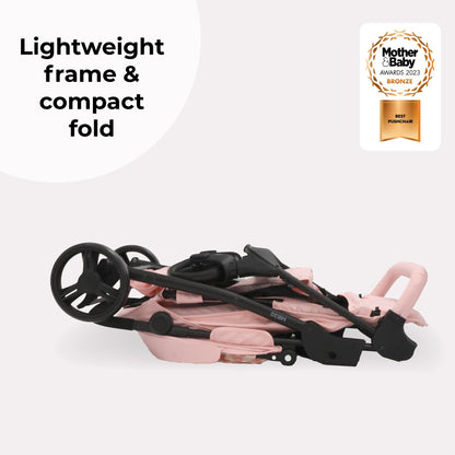 My Babiie MB30 Pushchair – from Birth to 4 Years (22kg), Easy Compact Fold, Large Shopping Basket, Adjustable Handle, Stroller Includes Cup Holder, Rain Cover – Pink Leopard
