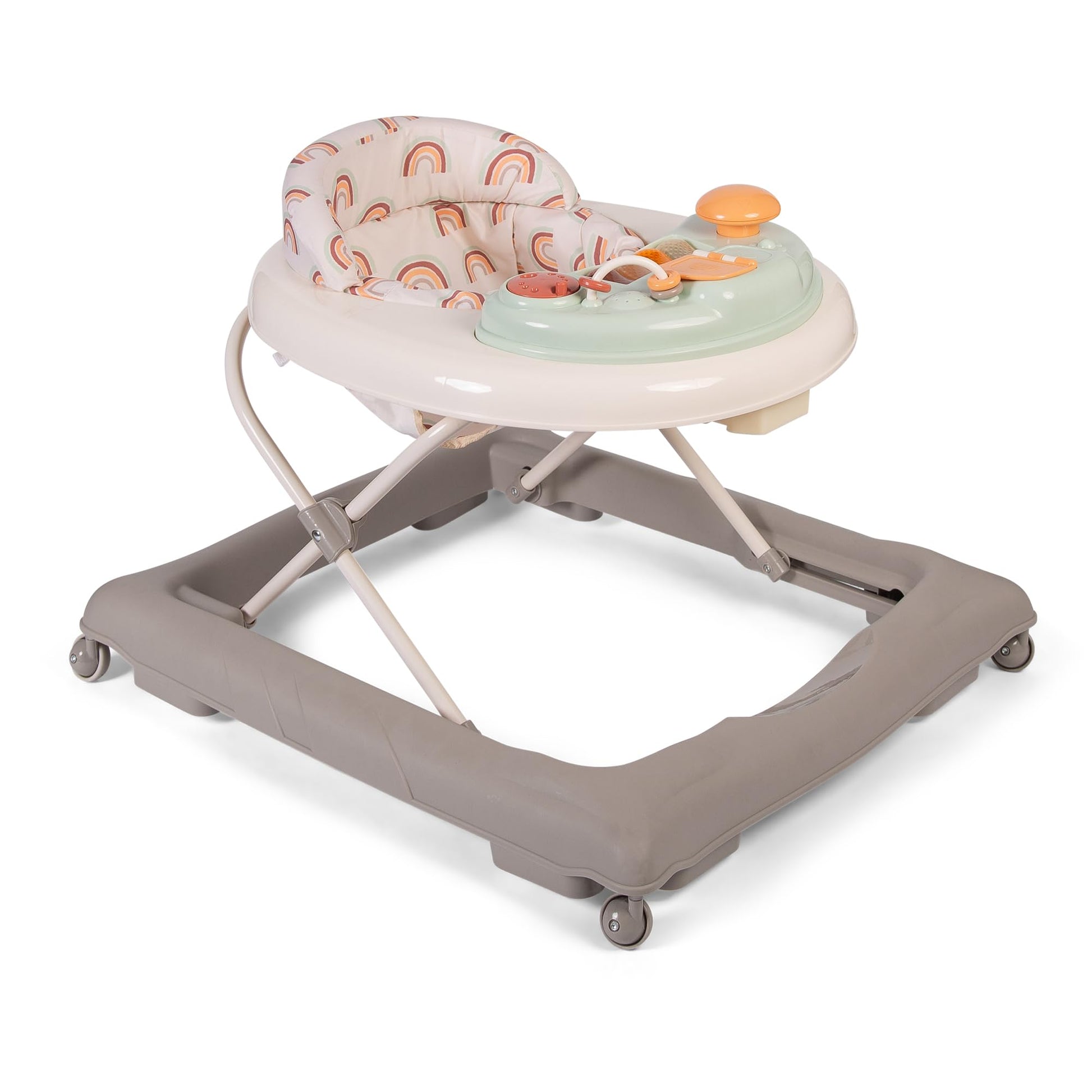 Red Kite Baby Go Round Jive electronic walker with woodland-themed interactive musical play tray for crawling and walking support.