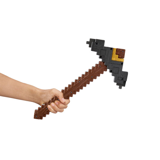 Mattel Minecraft Sword and Pickaxe 2-in-1 Toy, Button-Activated Click and Switch Role-Play Accessory Inspired by A Minecraft Movie, JFR72