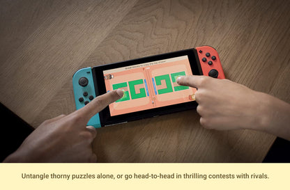 Nintendo Big Brain Academy: Brain vs Brain game for Nintendo Switch showing colorful puzzle challenges on the screen.