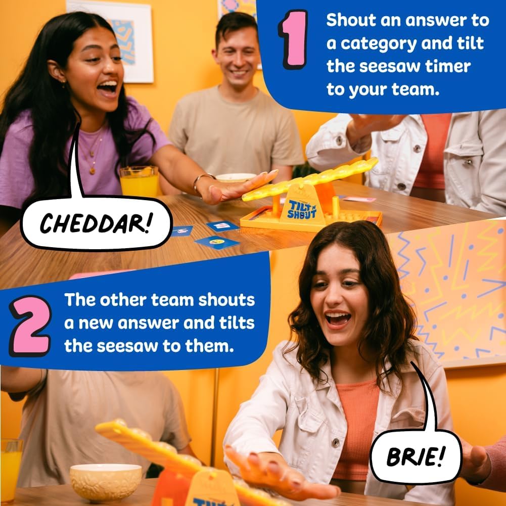 Big Potato Tilt ’n’ Shout – Fast-Paced Family Board Game for Adults & Kids | Shout-Out Trivia Party Game with Categories & Bonus Content | New Game Night Favourite for 2025 | Perfect Christmas Game