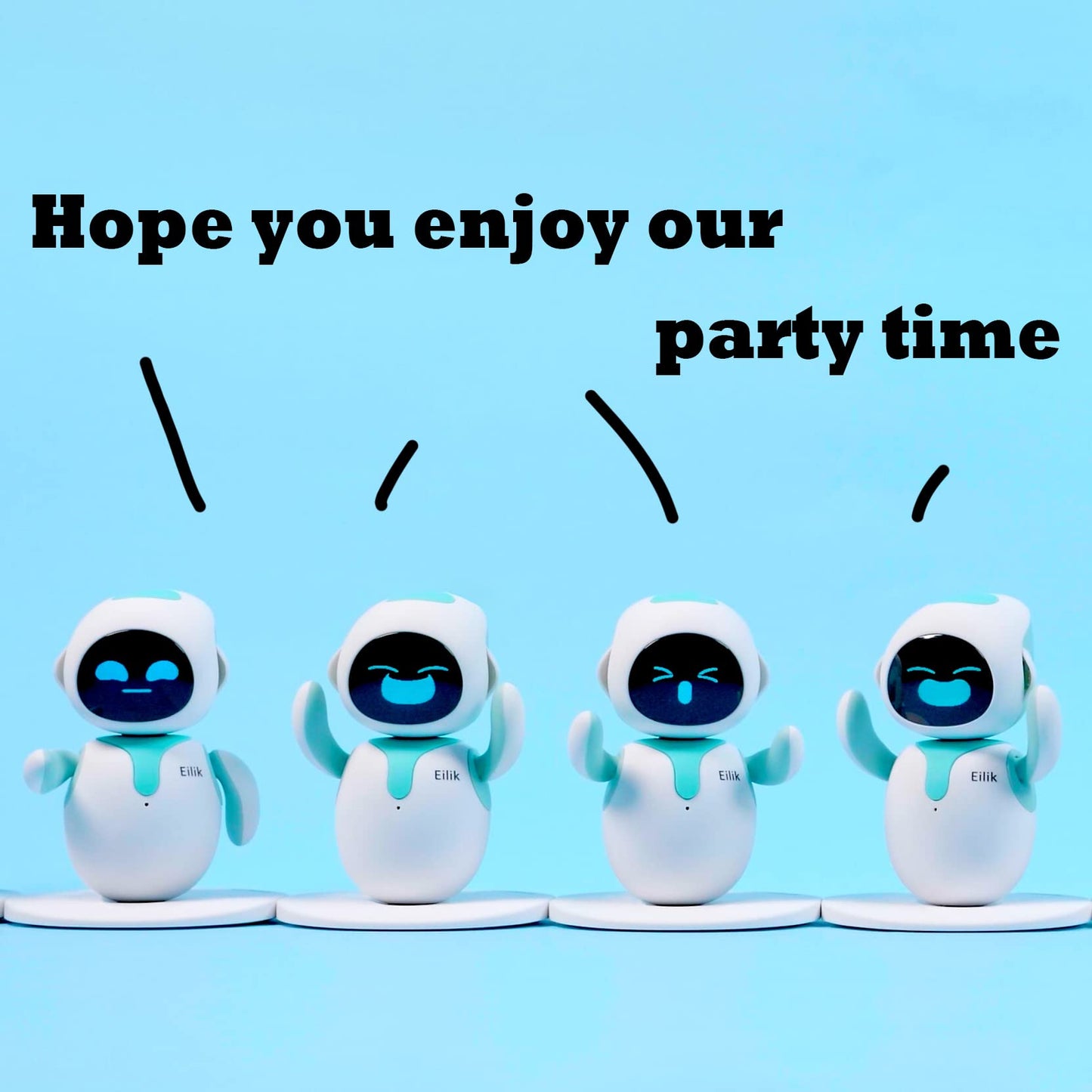 Cute ENERGIZE LAB Eilik robot pet toy with expressive face, interactive features, perfect for kids at home or workspace.
