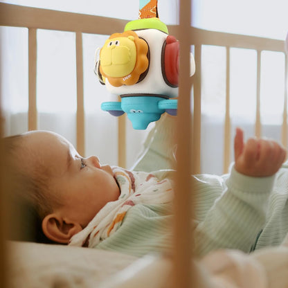 caterbee baby stroller hanging toy with clip, multi-activity mobile featuring animal design and safe teething features