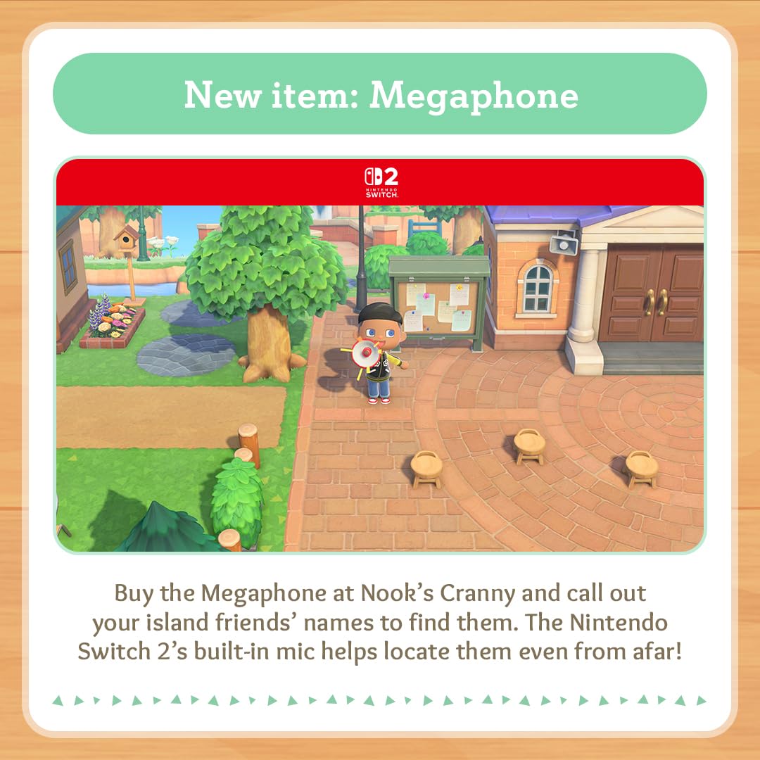 Nintendo Animal Crossing: New Horizons Nintendo Switch 2 Edition gaming console with custom Animal Crossing design.