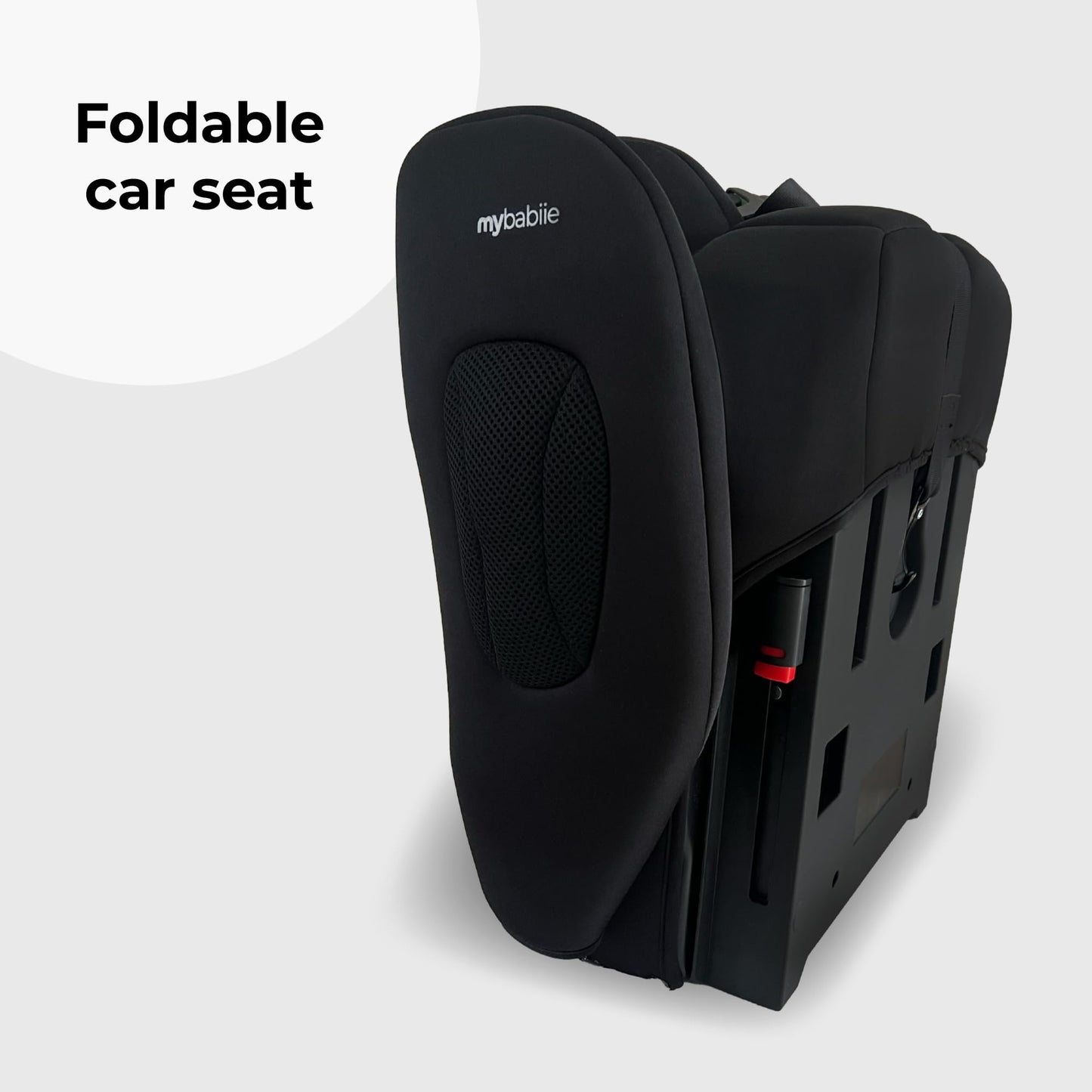 My Babiie MBCS80 Foldable Toddler to Booster R129 Child Car Seat - ISOFIX with Top Tether, Harness, 76-150cm (Approx. 9-36kg, 15 Months - 12 Years), i-Size, Group 1/2/3, Forward Facing - Black