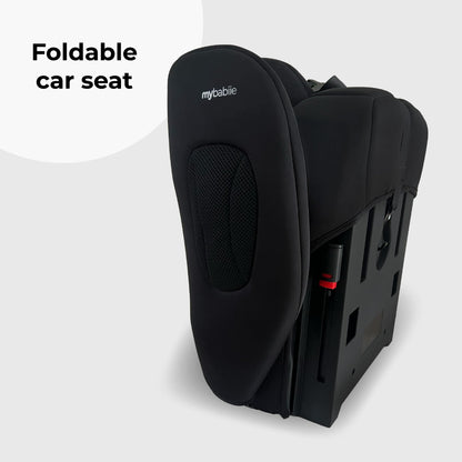 My Babiie MBCS80 Foldable Toddler to Booster R129 Child Car Seat - ISOFIX with Top Tether, Harness, 76-150cm (Approx. 9-36kg, 15 Months - 12 Years), i-Size, Group 1/2/3, Forward Facing - Black