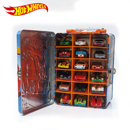 Hot Wheels 1:64 Scale cars Metal Car Carry Case I 18 Toy Storage & Organiser Gift for Collectors Kids Ages 3 Years Old Up 3D HW Race lid design (Cars not included)