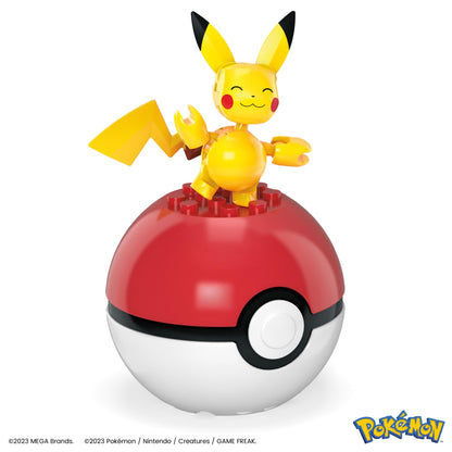 MEGA Pokémon action figure building set featuring Pikachu, Fuecoco, Sprigatito, Quaxly, and Poké Ball with 79 pieces.