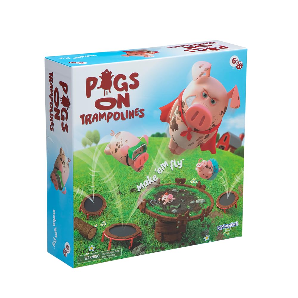 PlayMonster Pigs On Trampolines | Fun Kids Game With Bouncing Pigs | Fast-Paced Family Game | For Ages 6+