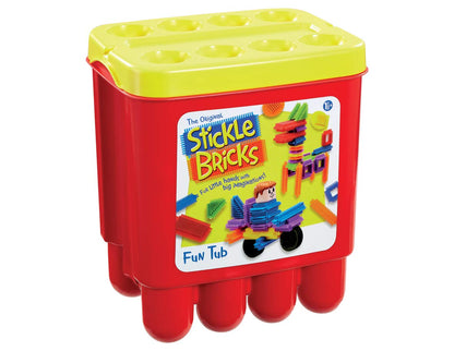 Stickle Bricks Fun Tub - Inspire Creativity and Motor Skills, Safe and Durable Construction Toy, Versatile Play Possibilities, Convenient Storage, Suitable for Ages 18 Months and above