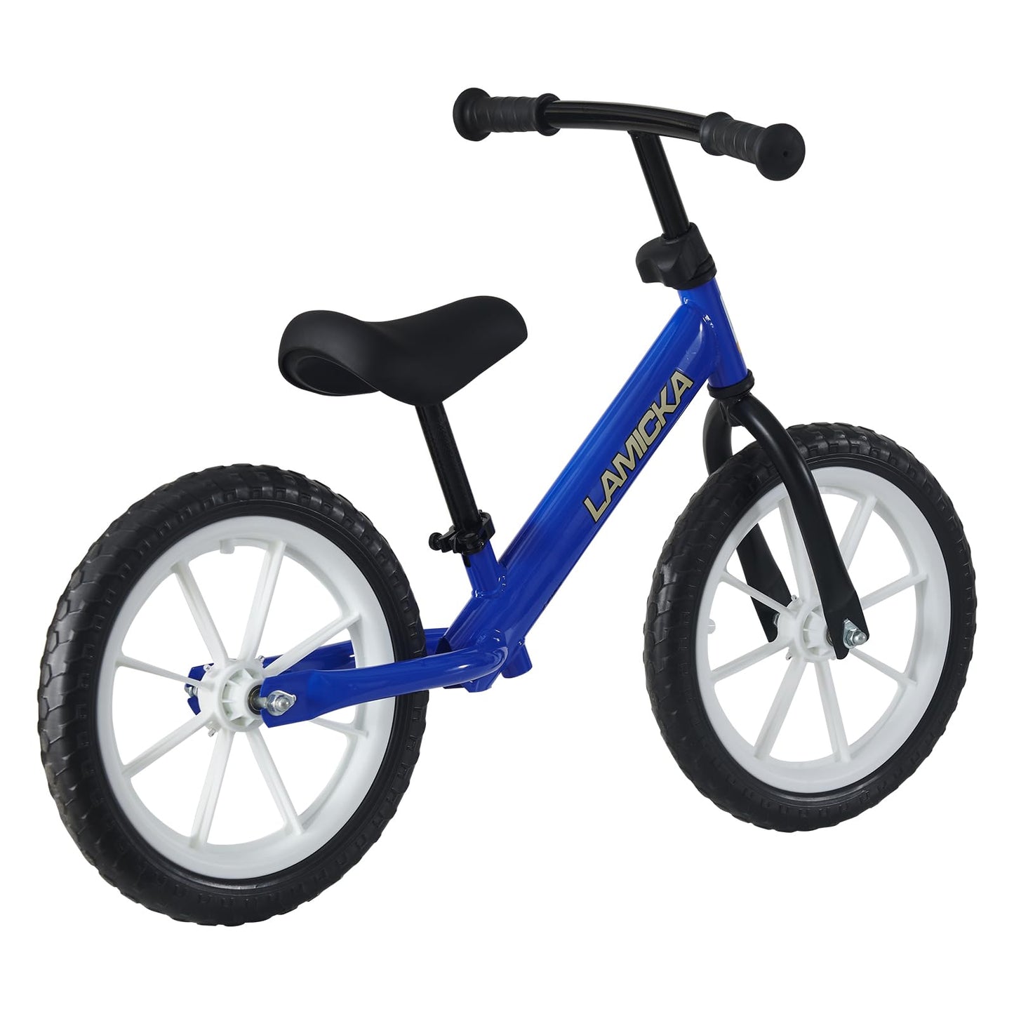 BSTSEL 12" Balance Bike For 2-6 Years Old Stride Walking Bike, With Adjustable Handlebar And Seat Wheel With Light No Pedal Training Bicycle Flat-Free Tires (12 inch Blue)