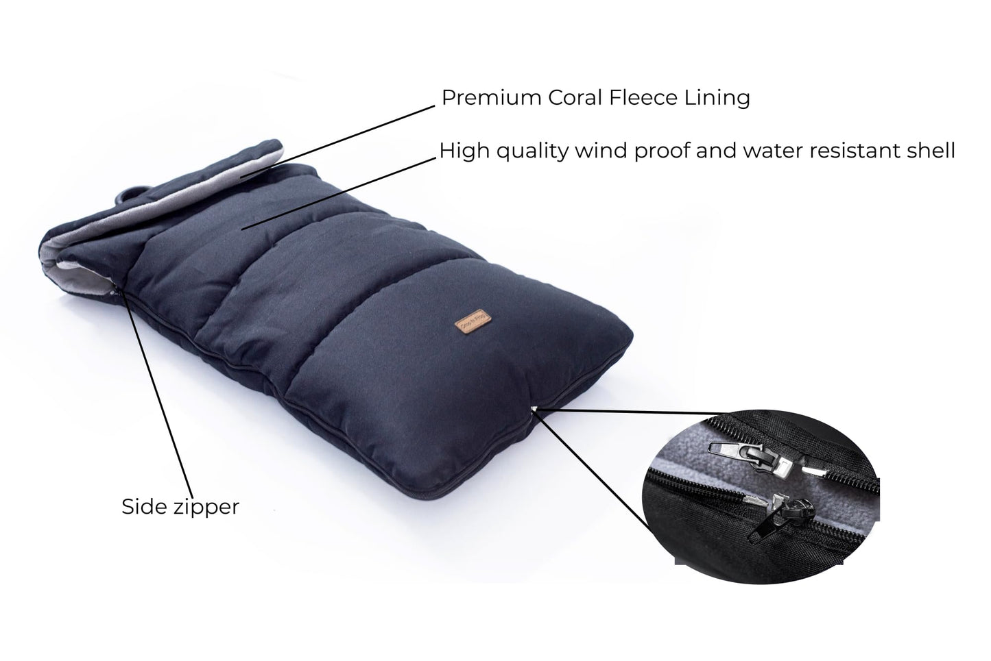 Croc n Frog universal baby bunting footmuff with soft polar fleece, water and windproof, designed for strollers and toddler prams.