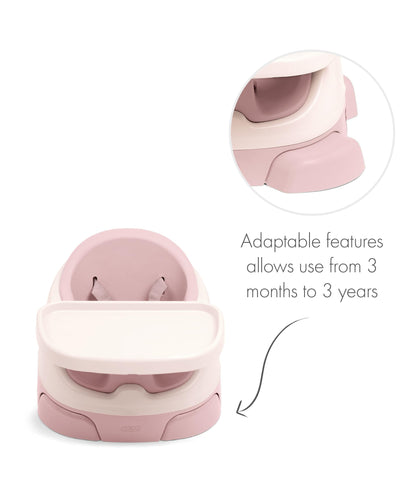 Mamas & Papas Baby Bug Booster Seat for Dining, Detachable Tray, Harness, Adjustable Seat and Non-Slip Feet, Blossom (Pink)