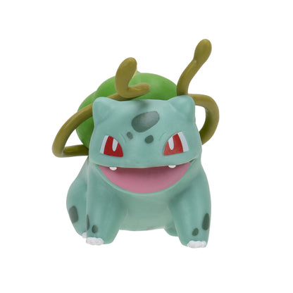 Pokémon Battle Figure 6 Pack featuring 2-inch Pikachu, Squirtle, Charmander, Bulbasaur, Mimikyu, and Toxel figures.