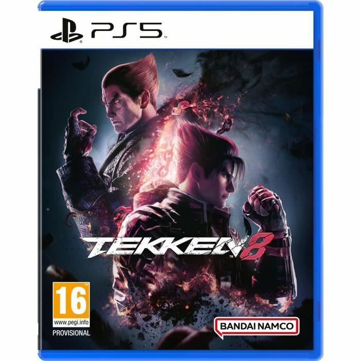 Bandai Namco Tekken 8 PlayStation 5 video game cover art featuring fighting characters and vibrant game graphics.