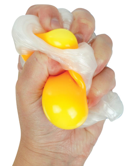 Crazy Aaron's Trendsetters Egg-Cellent Thinking Putty in a bright yellow container, showcasing colorful, flexible, and malleable putty.