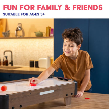Power Play | Air Hockey Table Game, Wooden Portable Table Toys Game for Kids and Adults, 28inches, Brown