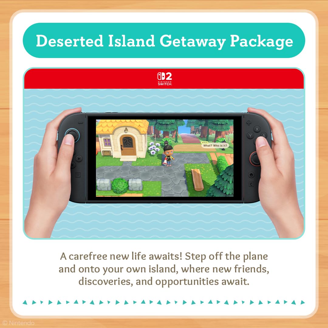 Nintendo Animal Crossing: New Horizons Nintendo Switch 2 Edition console with colorful island-themed design on the screen