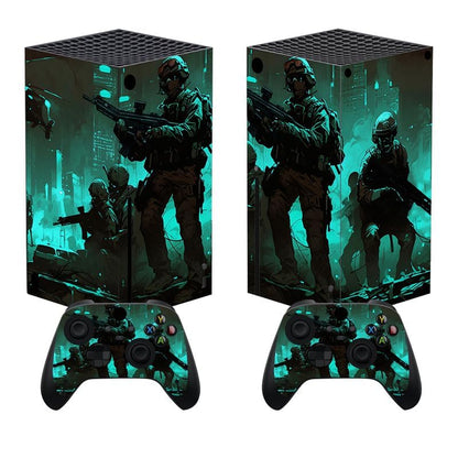 playvital custom vinyl skin for Xbox Series X with fearlessness design, featuring a wrap decal cover sticker on the console and controller
