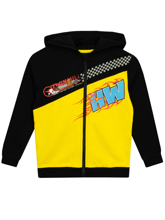 Hot Wheels Boys Hoodie | Race Car Boys Zip Up Hoodie | 100% Cotton Kids Hoodie | Multicoloured | 7-8 Years