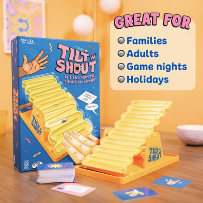 Big Potato Tilt ’n’ Shout – Fast-Paced Family Board Game for Adults & Kids | Shout-Out Trivia Party Game with Categories & Bonus Content | New Game Night Favourite for 2025 | Perfect Christmas Game