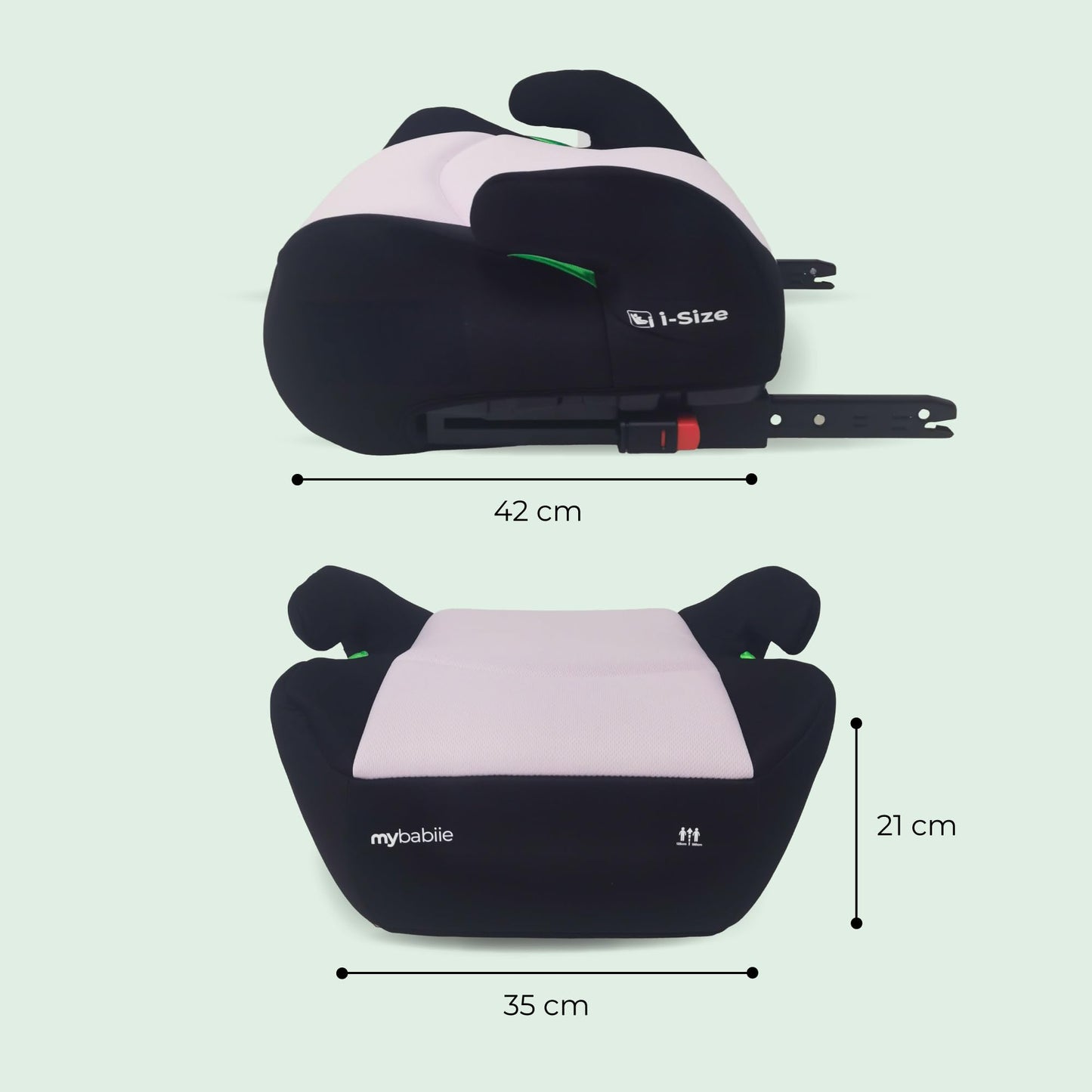 My Babiie MBCSB20 Child Booster Seat - ISOFIX, R129 i-Size 125-150cm (Group 3, 6 to 12 Years Approx.) Portable Kids Car Seat, Comfortable, Compact, Lightweight, Ideal for Travel - Pink