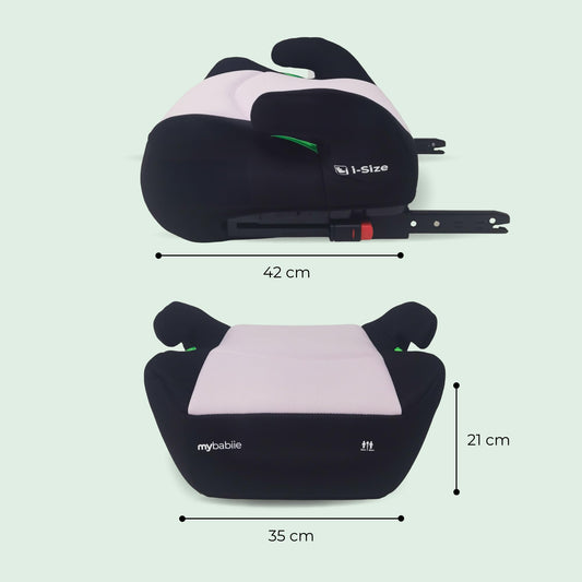 My Babiie MBCSB20 Child Booster Seat - ISOFIX, R129 i-Size 125-150cm (Group 3, 6 to 12 Years Approx.) Portable Kids Car Seat, Comfortable, Compact, Lightweight, Ideal for Travel - Pink