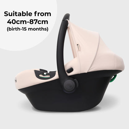My Babiie MBCS02 i-Size Baby Car Seat - 40-87cm (Birth to 15 Months Approx.), R129, Group 0+, Lightweight Infant Carrier, Large Canopy, Newborn Insert, Adjustable Headrest - Pink Leopard