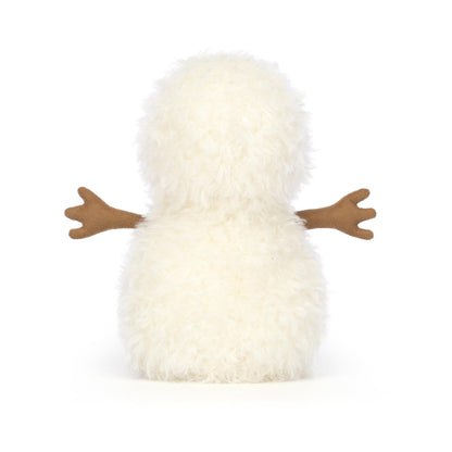 Jellycat Little Snowman plush toy, 18 cm tall, with a cheerful expression and soft fabric, perfect for winter cuddles.