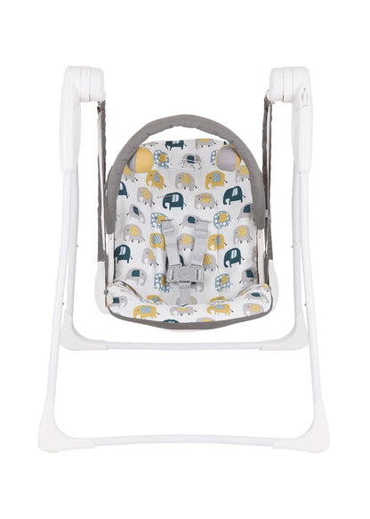 Graco Baby Delight Swing in Parade fashion featuring two swing speeds, compact fold, lightweight design, suitable for newborns to 6 months.