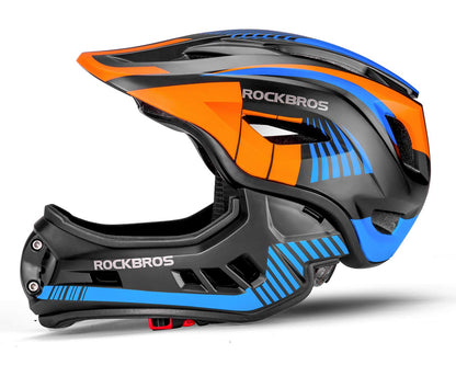 ROCKBROS Kids Full Face Bike Helmet Kids Helmet Toddler Bike Helmets Full Face Protective Safety Helmet for MTB Skateboarding Scooter Roller Skating Cycling S: 48-52 cm, M: 55-58 cm