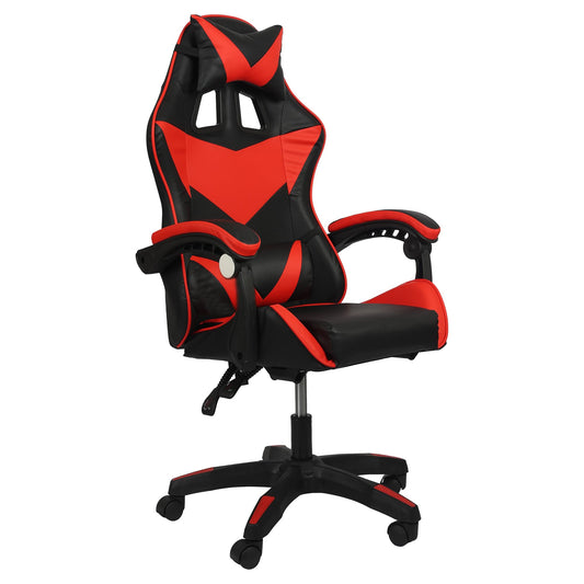 Black and red Shine Planet gaming chair with ergonomic design, lumbar support, adjustable headrest, recline, and height adjustment.