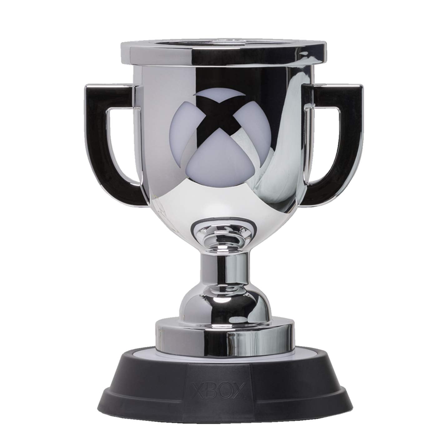 Silver XBOX Paladone Achievement Light displaying the official licensed logo, with a sleek silver finish and illuminated design.