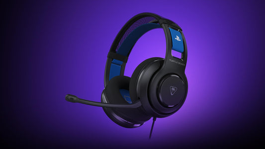 Black Turtle Beach Atlas 200 wired gaming headset with built-in microphone, designed for PS5 and PS4 gaming consoles.