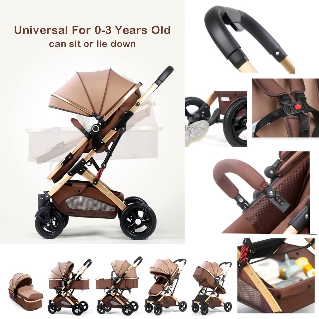 Double Baby Newborn Stroller - Twins Stroller for Infant and Toddler - Detachable Carriage with Mosquito Net - Gray A Color - Portable Folding Pram Trolley - Pack of 1 - Lightweight and Convenient