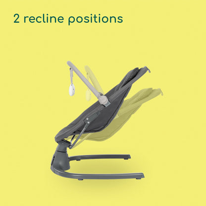 Bebeconfort Jolana, Electric Baby Swing, 0-6 Months (9 kg), Automatic Motion Detection, 12 Sooting Songs, 5 Nature Sounds, Adjustable Backrest, 2 Recline Positions, Tinted Graphite