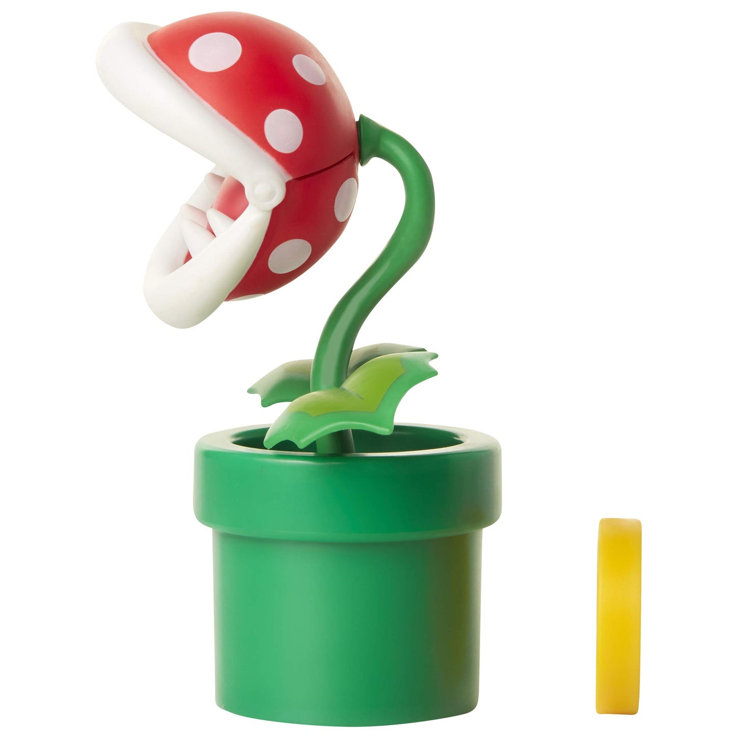 Nintendo Jakks Pacific Piranha Plant figurine with question box, multicoloured 10 cm collectible toy, detailed character display.