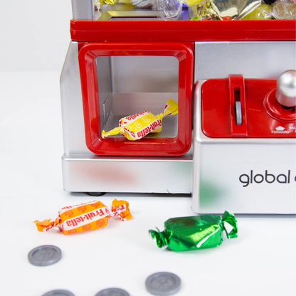 Global Gizmos Claw Machine/Vending Machine Toy Retro Arcade Claw Machine For Kids/Candy Grabber Machine/Battery Operated and Coins Included (26x35x19.5cm)