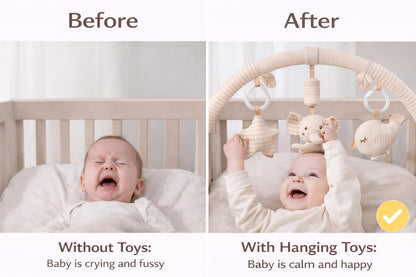blloocod baby stroller arch toy clip with colorful elephant mobile for crib, car seat, or bouncer, adds entertainment during travel.