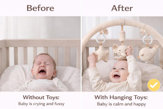 blloocod baby stroller arch toy clip with colorful elephant mobile for crib, car seat, or bouncer, adds entertainment during travel.