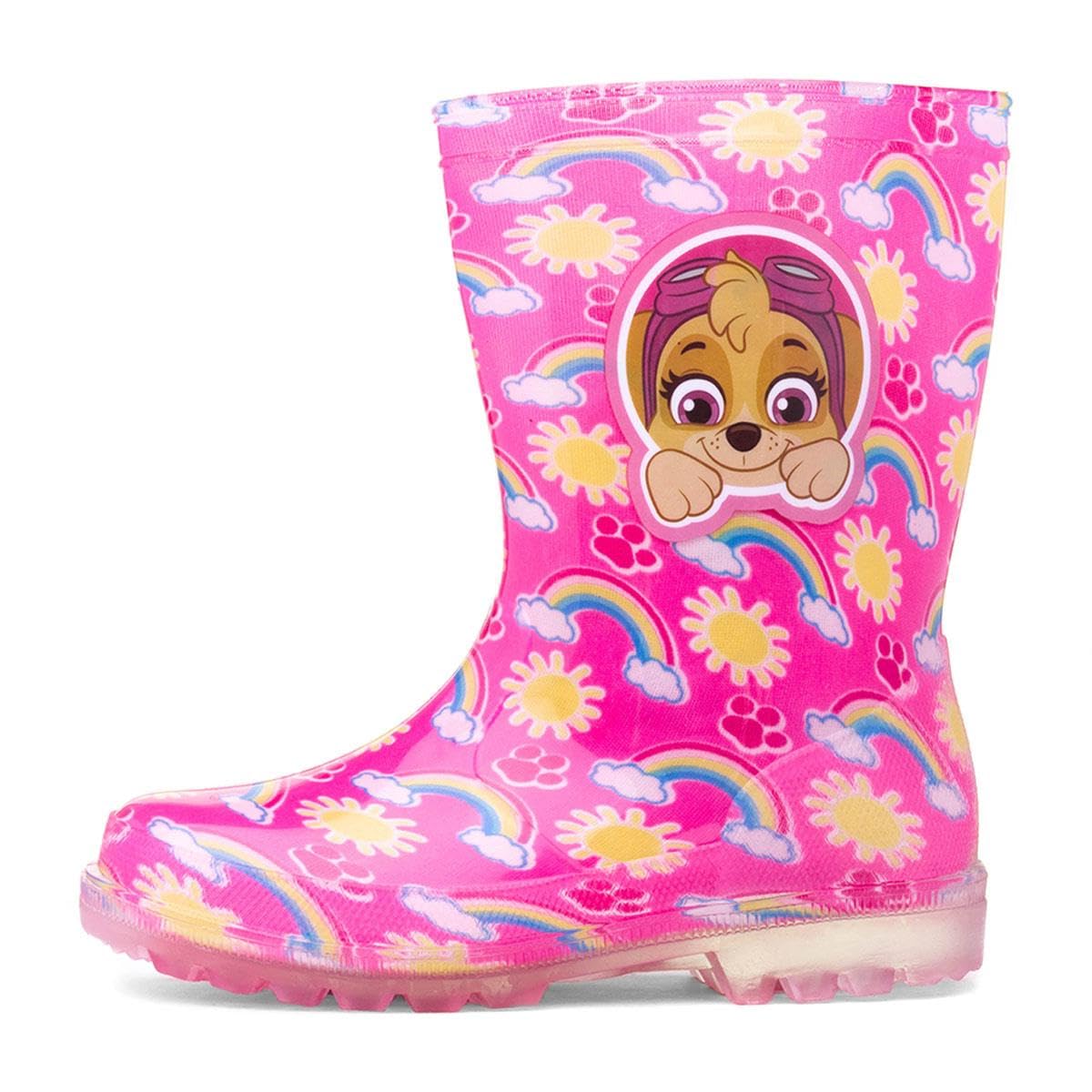 Paw Patrol Kids Pink Rainbow Welly - Size 12 Child UK - Pink