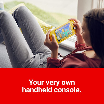 Nintendo Switch Lite in turquoise, handheld gaming console with dual controllers and screen, designed for portable gaming.
