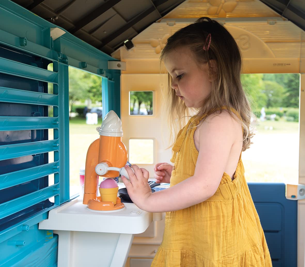 Smoby Sweety Corner House children's garden cabin with ice cream machine and 18 accessories, made from recycled material for ages 2+