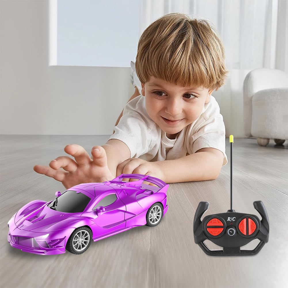HATFRYF Remote Control Drift Car, 1:18 Remote Control Car for Kids, Cool RC Race Cars, 20KM/H 4WD High Speed RC Cars with LED Lights - Driftable, Gifts for Kids Boys Purple