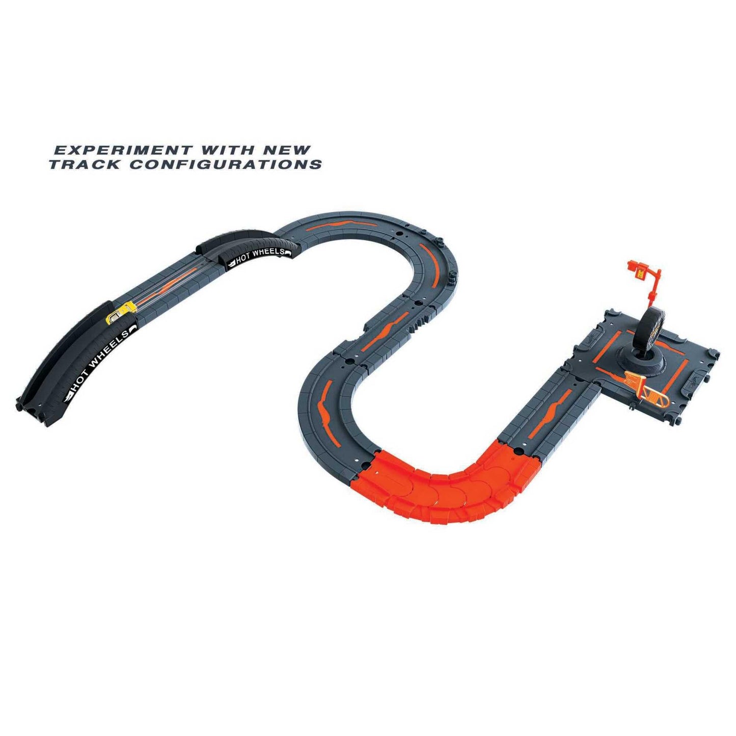 Hot Wheels City Track Pack with 10 pieces, including track base and car, designed for building a cityscape.