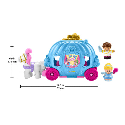 Fisher-Price Little People Toddler Toy Disney Princess Cinderella’s Dancing Carriage Playset with Figures for Pretend Play Ages 18+ Months, HGP76