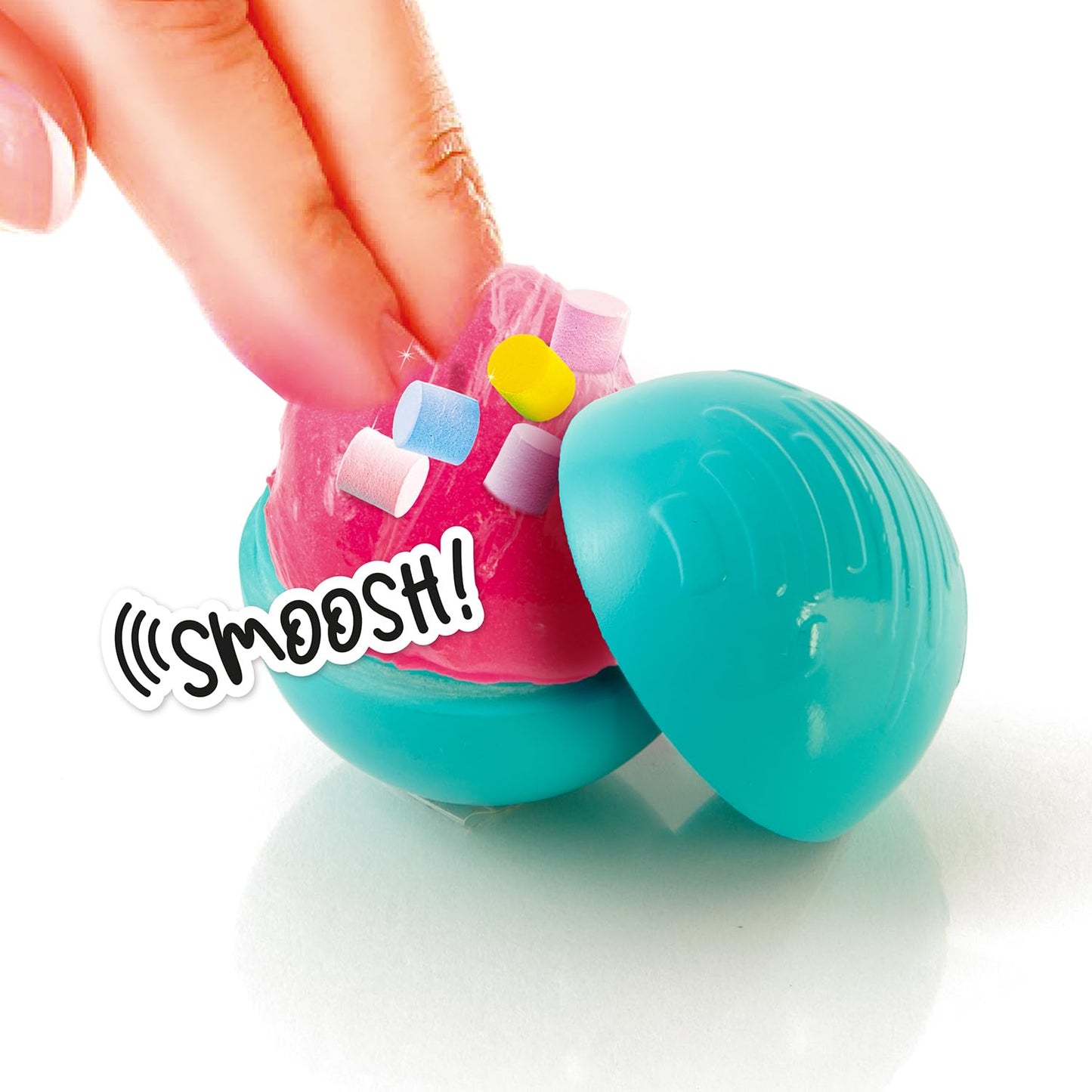 So Slime Sensations ASMR surprise box with 20 slime dispenser balls, colorful compounds, decorations, and vending machine unboxing.