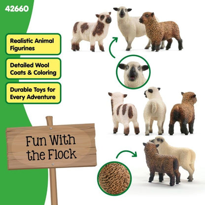 SCHLEICH 42660 FARM WORLD Sheep Friends Figurine for ages 3+, Black