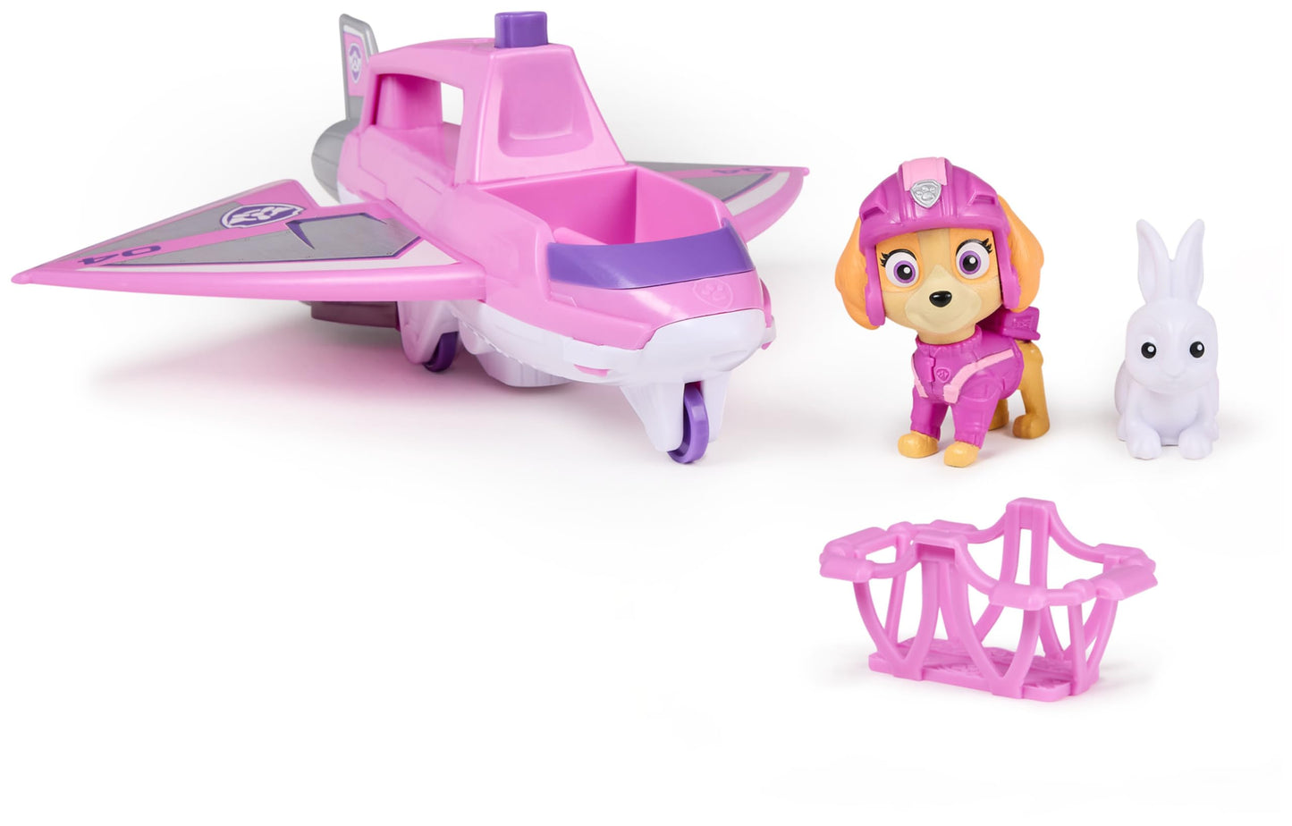 Paw Patrol: Air Rescue Skye Action Figure & Hero Claw Jet Plane with Retractable Claw, Rescue Basket & Bunny, Kids’ Toys for Boys & Girls Aged 3+